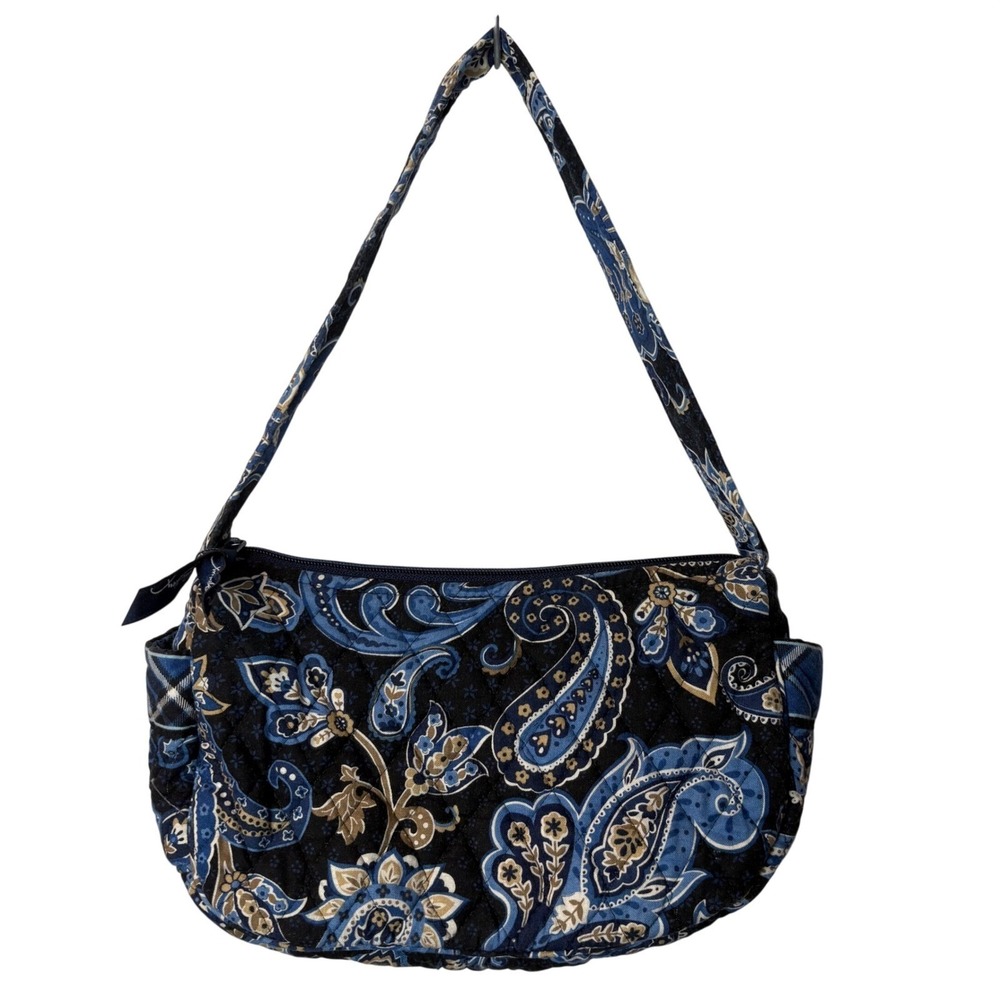 Vera Bradley Quilted Small Shoulder Bag Purse Windsor Navy Retired Pattern